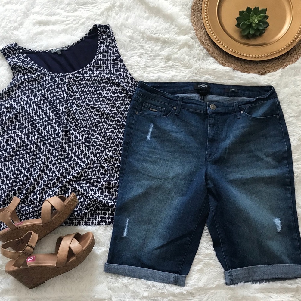 Nine West Bermuda Denim Shorts